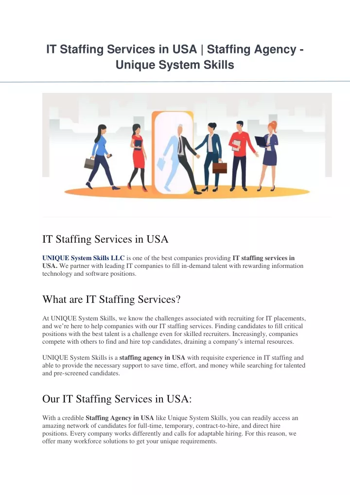it staffing services in usa staffing agency