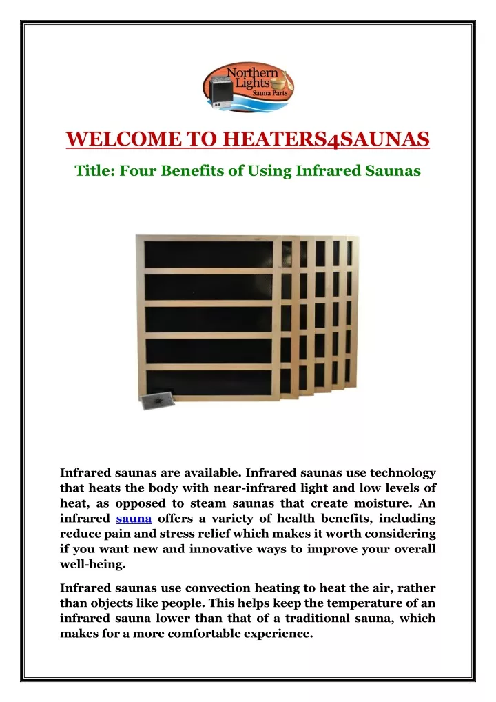 welcome to heaters4saunas