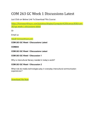 com 263 gc week 1 discussions latest