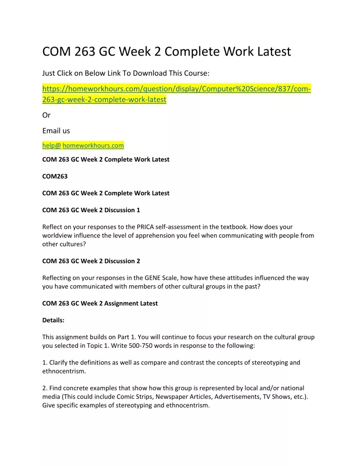 com 263 gc week 2 complete work latest