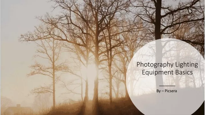 photography lighting equipment basics