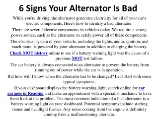 6 signs your alternator is bad