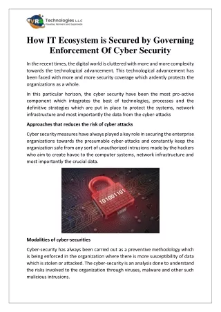 how it ecosystem is secured by governing
