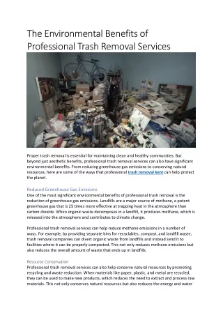the environmental benefits of professional trash