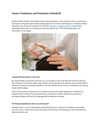 causes treatments and prevention of dandruff