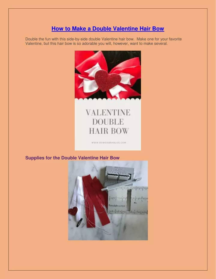 how to make a double valentine hair bow