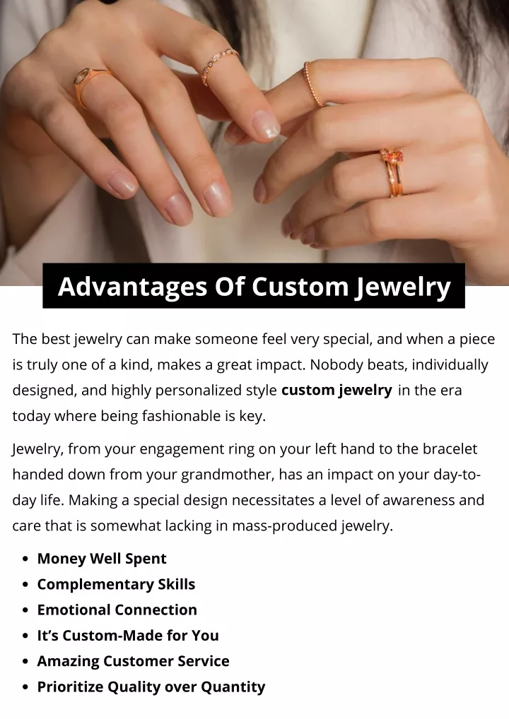 advantages of custom jewelry