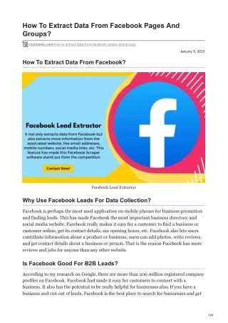 how to extract data from facebook pages and groups