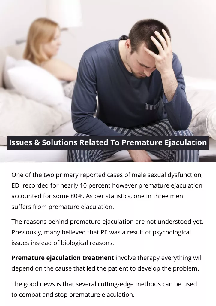 issues solutions related to premature ejaculation