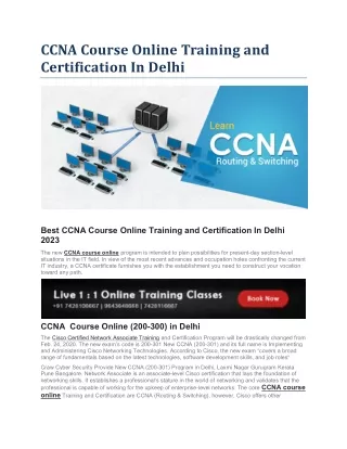 ccna course online training and certification