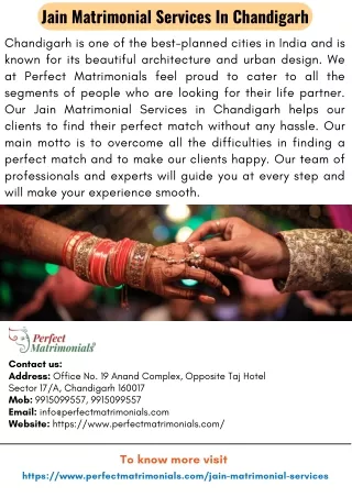 jain matrimonial services in chandigarh