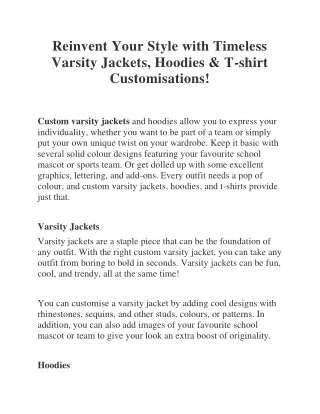 reinvent your style with timeless varsity jackets