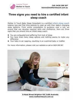 Three signs you need to hire a certified infant sleep coach