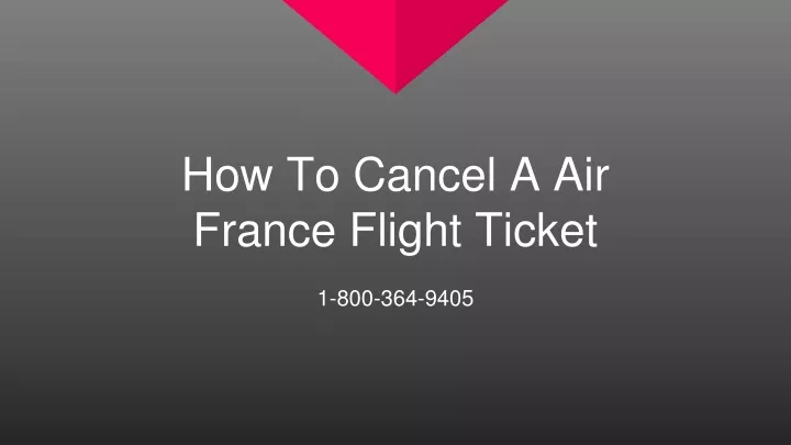 how to cancel a air france flight ticket