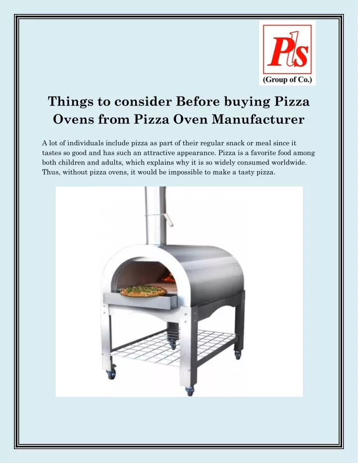 things to consider before buying pizza ovens from