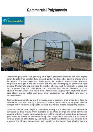 commercial polytunnels