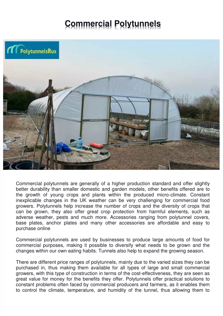 commercial polytunnels