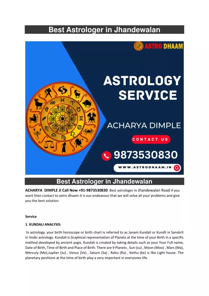 best astrologer in jhandewalan