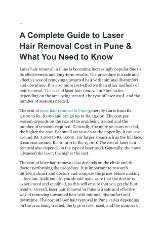 laser hair removal in Pune