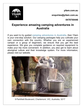 Experience amazing camping adventures in Australia
