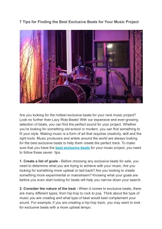 7 tips for finding the best exclusive beats