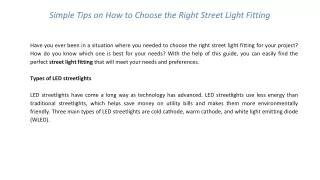 simple tips on how to choose the right street