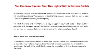 you can now dimmer your hue lights with a dimmer