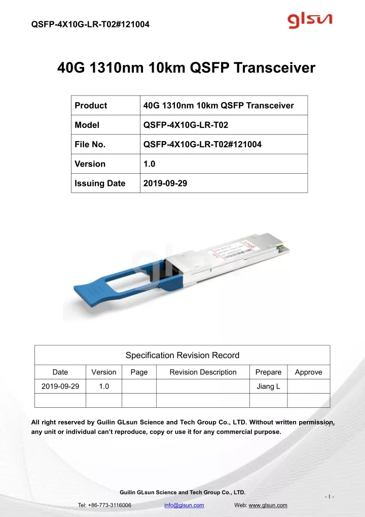 qsfp 4x10g lr t02 121004