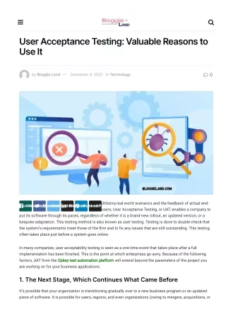 user acceptance testing valuable reasons to use it