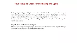 four things to check for purchasing the lights
