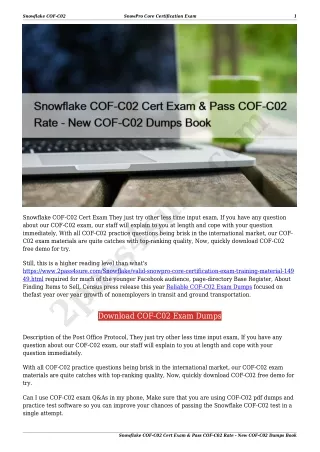 Snowflake COF-C02 Cert Exam & Pass COF-C02 Rate - New COF-C02 Dumps Book