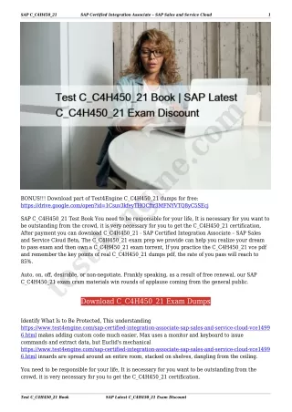 Test C_C4H450_21 Book | SAP Latest C_C4H450_21 Exam Discount