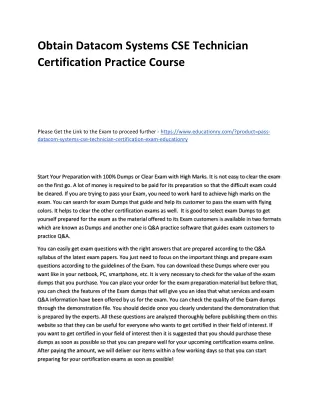 obtain datacom systems cse technician
