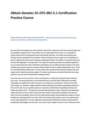 obtain genetec sc otc 001 5 1 certification
