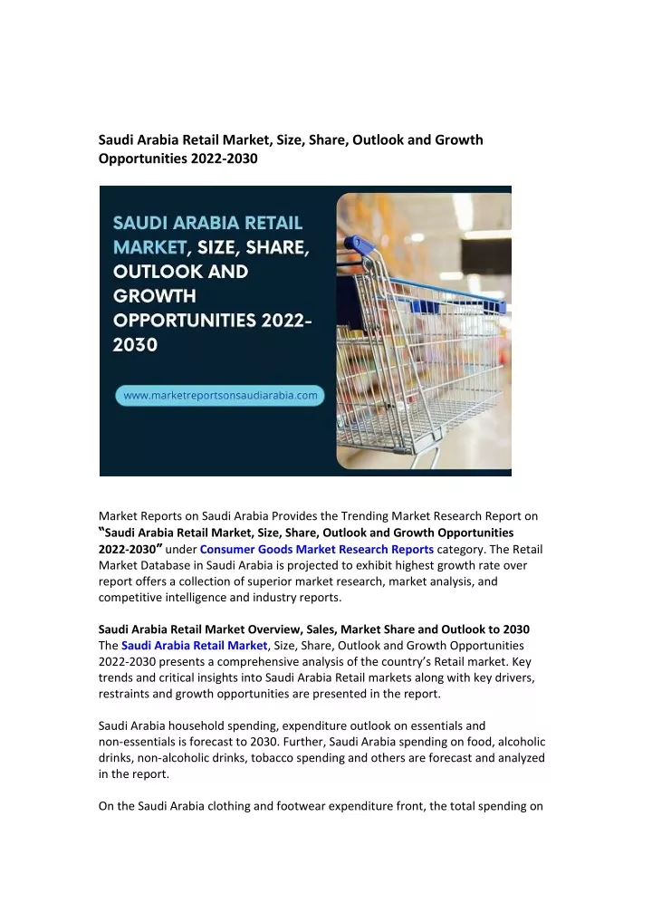 saudi arabia retail market size share outlook