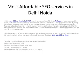 Most Affordable SEO services in Delhi Noida