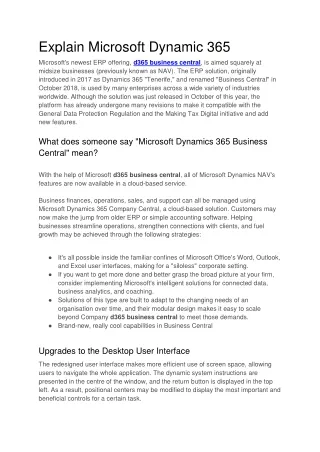 explain microsoft dynamic 365