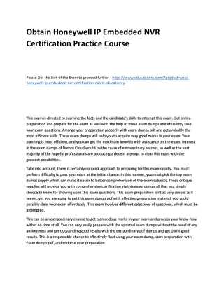 obtain honeywell ip embedded nvr certification