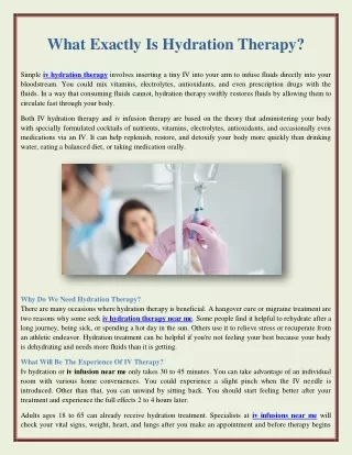 What Exactly Is Hydration Therapy?