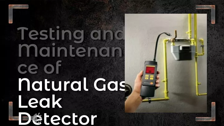 testing and maintenance of natural gas leak detector