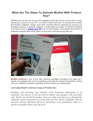 what are the steps to activate mcafee with