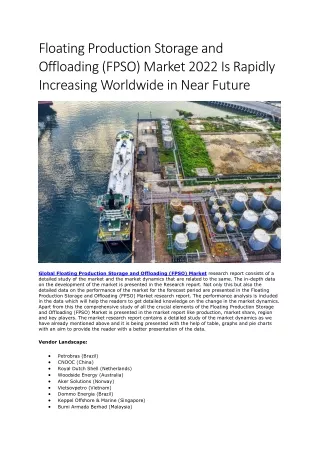 floating production storage and offloading fpso