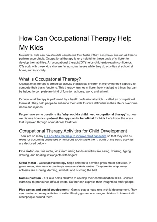 How Can Occupational Therapy Help My Kids (1)