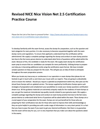 revised nice nice vision net 2 5 certification