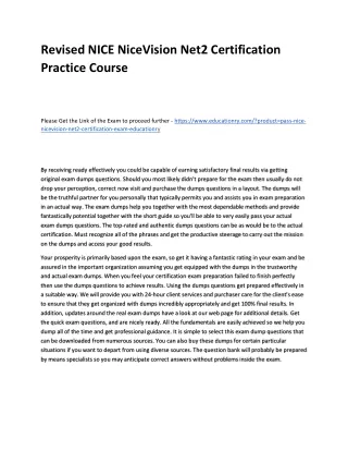 revised nice nicevision net2 certification