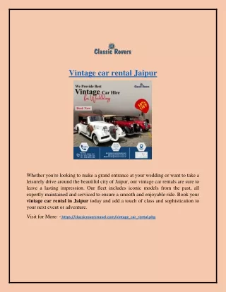 Vintage car rental Jaipur
