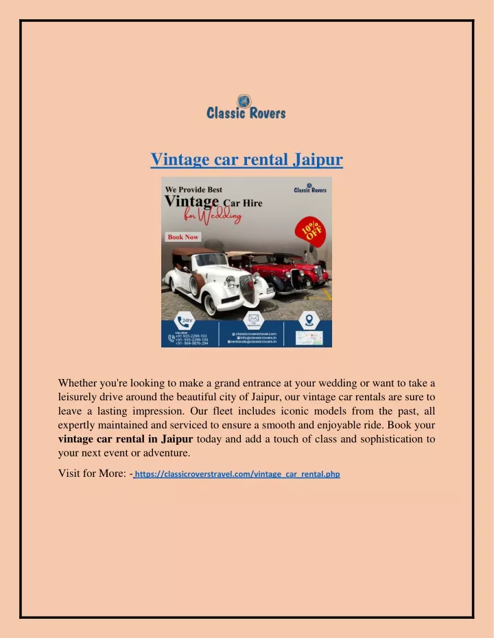 vintage car rental jaipur