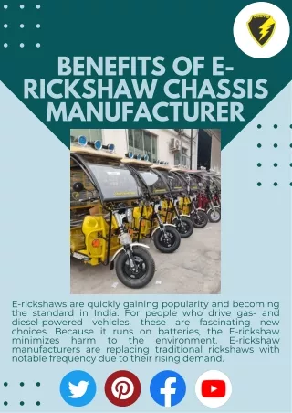 The Benefits of E-Rickshaw Chassis Manufacturers
