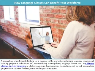 how language classes can benefit your workforce