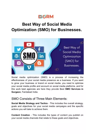 Best Way of Social Media Optimization (SMO) for Businesses